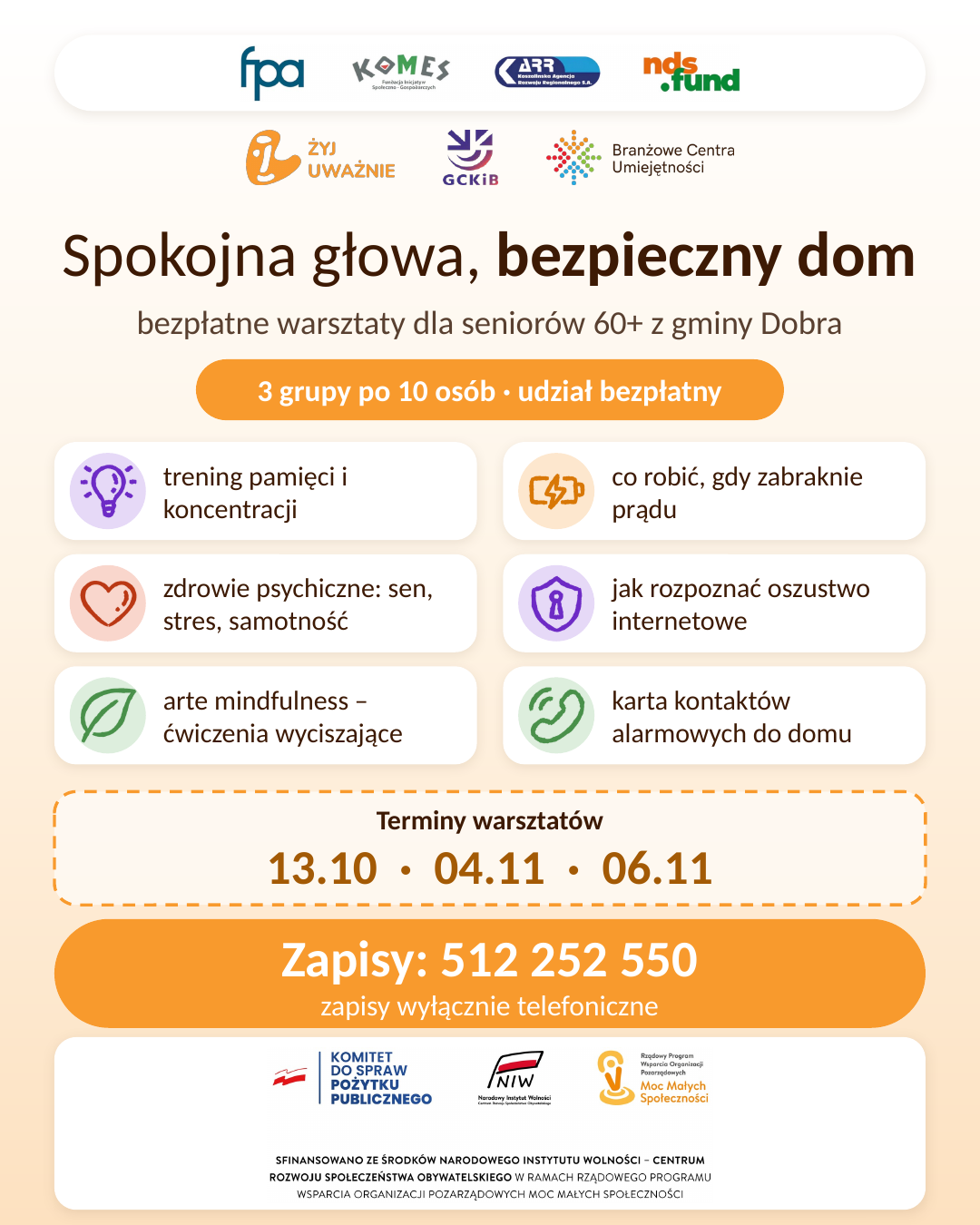 Spokojna głowa, bezpieczny dom – seniorzy gminy Dobra gotowi na kryzys